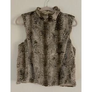 5/48 Faux Fur Full Zip Cropped Vest Small